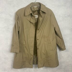 Vintage Saxton Hall Coat Women Sz 10 Tan Detachable Liner Button Up Flaw